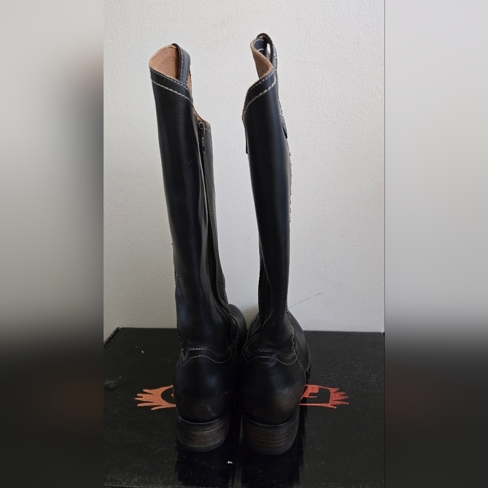 Freebird 'Rigger' Leather Western Zip up Handcrafted Boots NIB Black size 11 - Picture 6 of 9